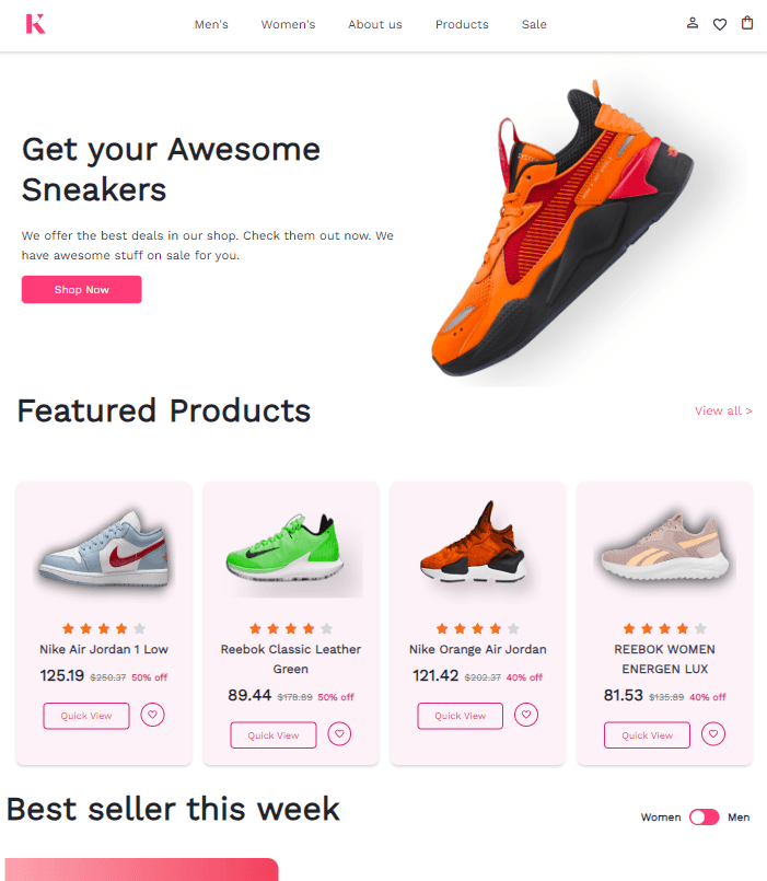 Kiks Shoes Store Preview