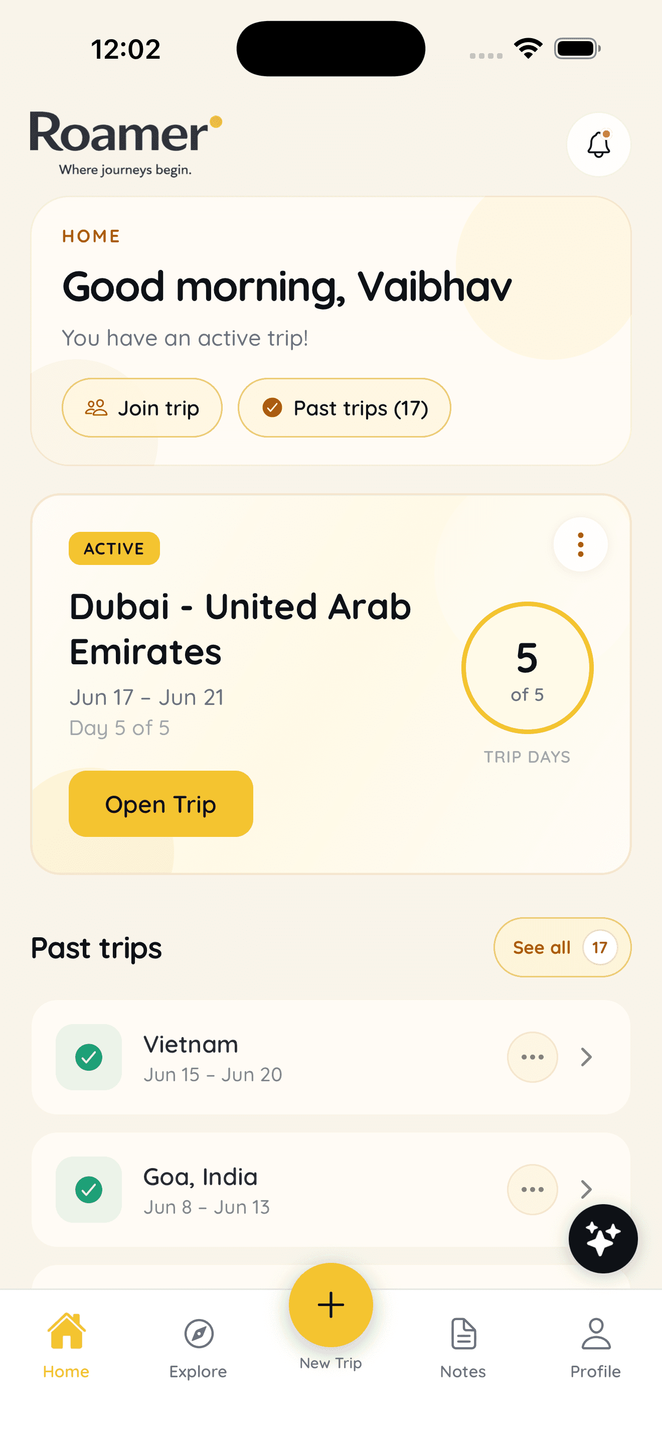 Roamer product interface
