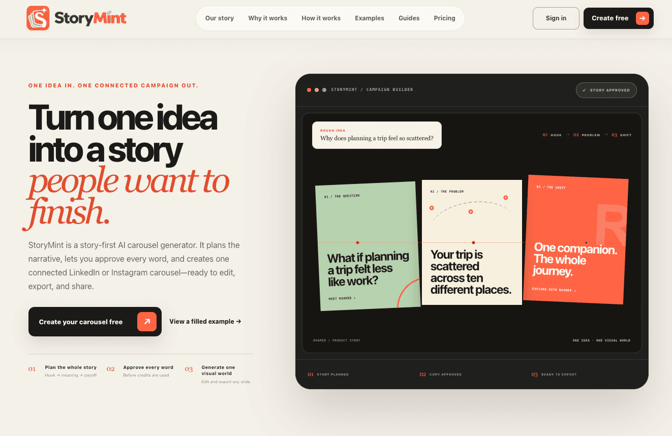 StoryMint product interface